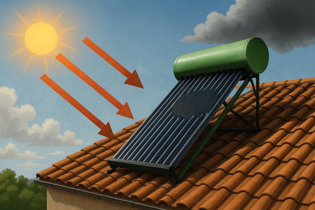 Une installation solaire mal orientée montrant clairement l'impact négatif.